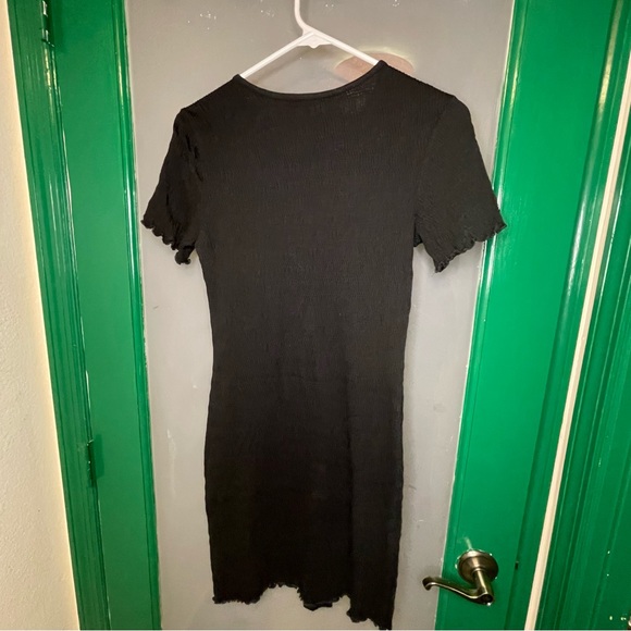 SOLD Black Mini Dress with Pink Butterfly Embroidery by H&M - Picture 4 of 6